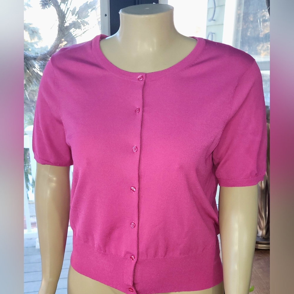 Nine & Co. Pink Button-Up Summer Cardigan